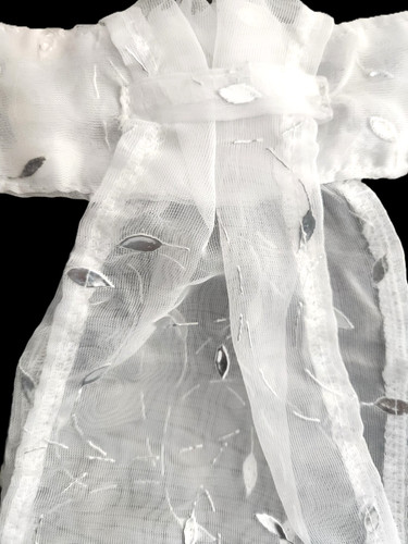 Stock tie white organza - stock, w