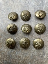 9 x Irish Guards Military Buttons - 18 mm