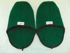 Shufflers Green Felted Over Shoe Slippers Made in England