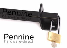 2525 BLACK Sliding Security Bar & Padlock For Door Shed Gate Window Security ZB