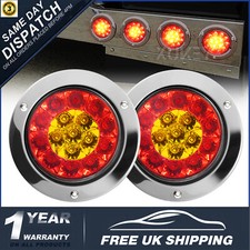Round LED Tail Light Turn Signal Rear Lamp Trailer Truck BUS RV UTE UTV Lorry UK