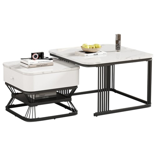 Faux marble nesting coffee - faux,