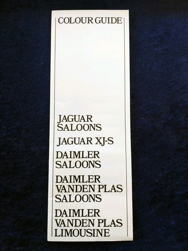 Jaguar colour chart s - colour, xj-s