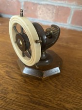 Vintage Made In England.  Wood, Brass & Bakelite Ships Wheel Nutcracker. Novelty
