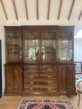 Walnut glass dresser large