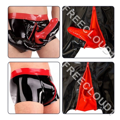 Latex shorts penis anal - latex, &