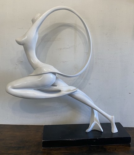 White abstract gymnast - white,