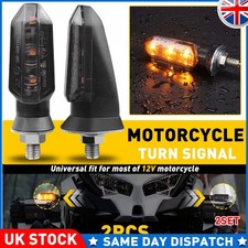 4PCS Smoked Mini Motorcycle Turn Signal Amber Indicator Light For Suzuki Yamaha