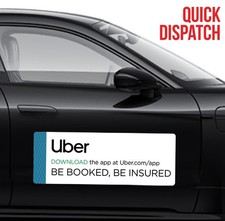 X2 Uber Taxi Door Magnets / Magnetics 550x200 Motorway Grade 0.9mm 