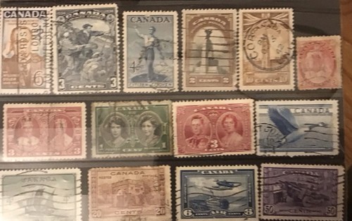 Old canadian stamps - old, collection