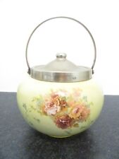 Vintage Yellow/Floral Ceramic Biscuit Barrel by Newport Pottery Co Ltd Burslem