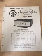 PYE RECORD PLAYER RADIOGRAM - SERVICE SHEET - MANY MODELS AVALIBLE - PYE 1 