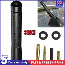 3Inches Car Antenna Carbon Fiber Radio FM Antena Black Kit + Screw for Ford