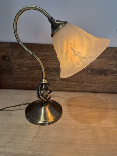 Vintage swan neck brass lamp - vintage,