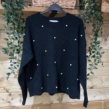 In the Style Black Pearl Detail Jumper Size 10-12