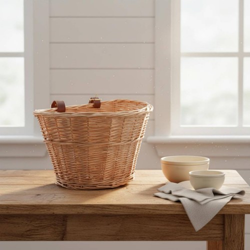 Woven willow basket - basket, vintage