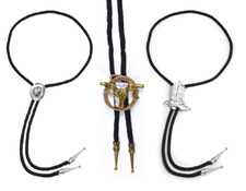 Cowboy Bootlace Bolo Tie Ladies Mens Rodeo Western Fancy Dress Costume Jewellery