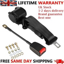Universal 3 Point Seat Belts Safety 4m Length Retractable Long Strap NEW