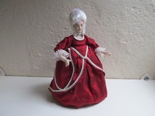 Doll House miniature Georgian lady doll in red silk by The Heritage Doll Co