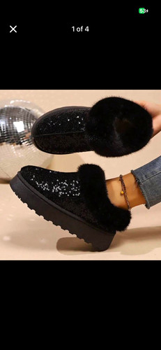 Womens black sequin faux fur - womens,