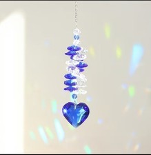 Blue Heart Crystal Suncatcher