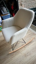 Faux wool cream rocking chair