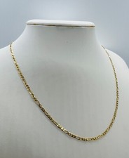 14k Solid Gold Men's Women's necklace Figaro Link Chain 16" - 30" 1.9mm - 3.9mm
