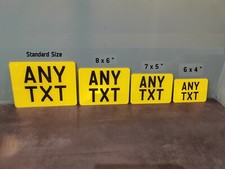 Motorbike numberplate 6x4 7x5