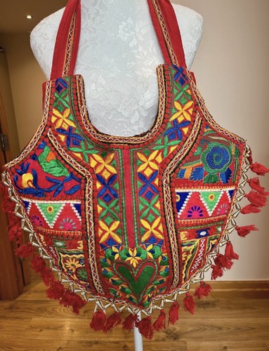 Handmade beaded boho tote - handmade,