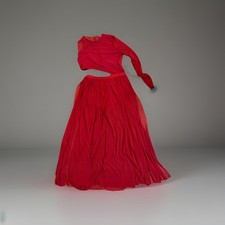 Red ballroom dance dress - red,