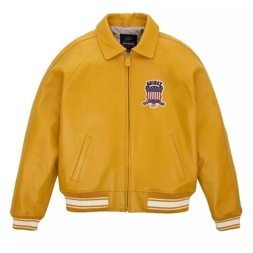 Men yellow avirex biker - men's,