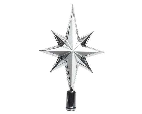 Silver christmas tree star - silver,