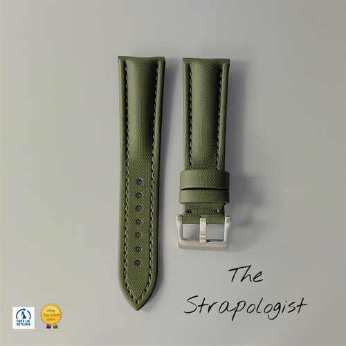 Green sailcloth watch strap - green,