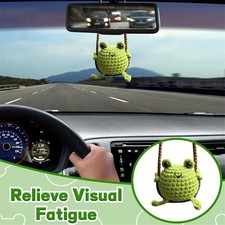 Cute Frog Crochet Hanging Car