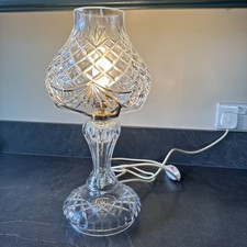 Waterford Crystal 16.5" Electric 2-Pc Hurricane Lamp Vintage 1960's
