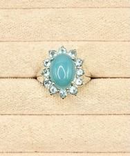 Blue Cabochon Quartz And