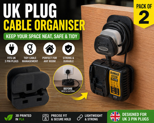 Plug cable organiser holder - uk,