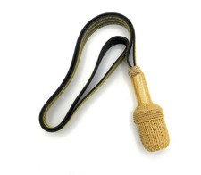 Sword Knot Gold,Black Strap,Silver Stitching R296