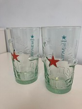 Heineken Silver Pint Glass X 2 - Lager Beer Glasses