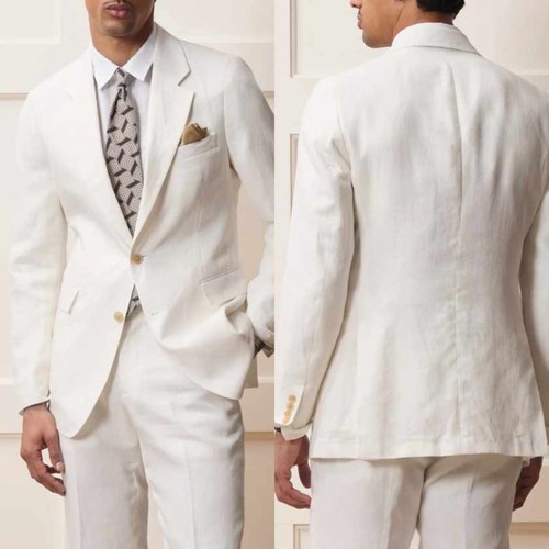 Men linen suit clean - men’s, flat