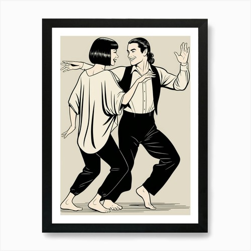 Tango dancers art print - art,