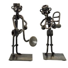 Brass Band Welded Scrap Metal Art Sculpture Instrument Unique (Two Pieces)