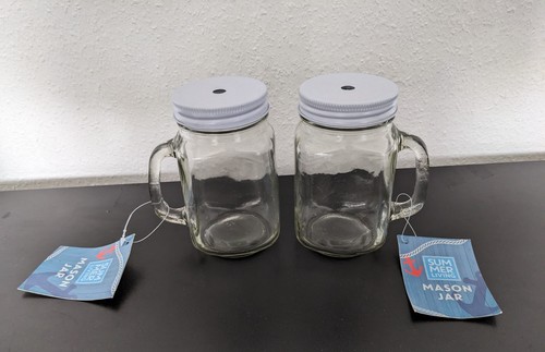 Pair mini glass mason - pair,