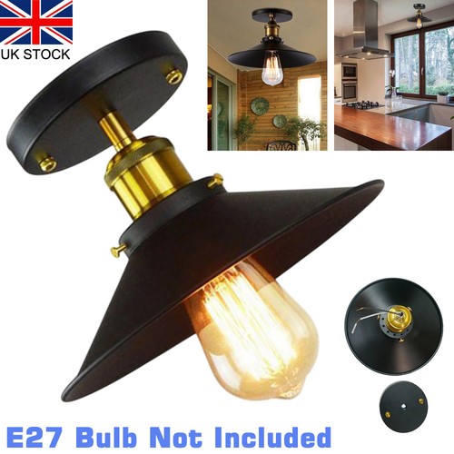 Black industrial semi flush - black,