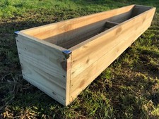 wooden garden planter 6ft Long Rustic EXTRA LARGE JUMBO Timber Flower Trough Tub