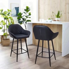 Set of 2 Bar Stools Faux