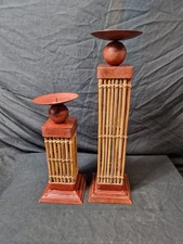 Pair Wooden & Bamboo Pillar