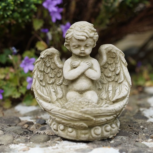 Peaceful cherub garden - garden, statue