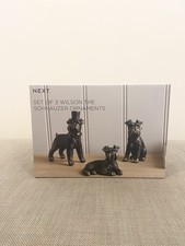 Next Set of 3 Black Wilson The Schnauzer Ornaments/home Animal Sculpture Figure