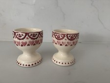 Emma Bridgewater Discontinued Pink Sampler Egg Cups Pair